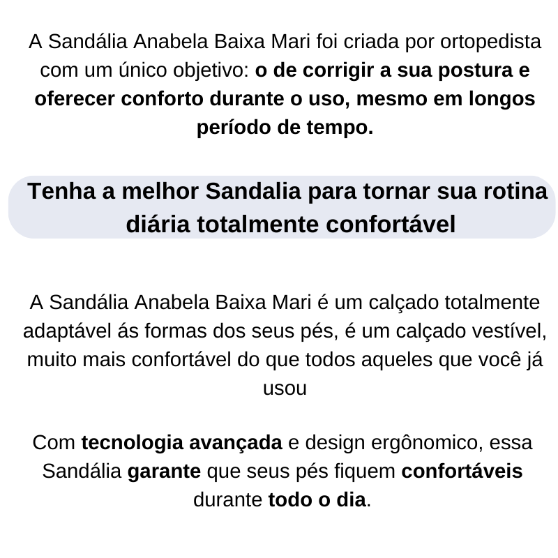 Sandália Anabela Baixa Mari 2 Benefícios da Sandália Anabela Baixa Mari