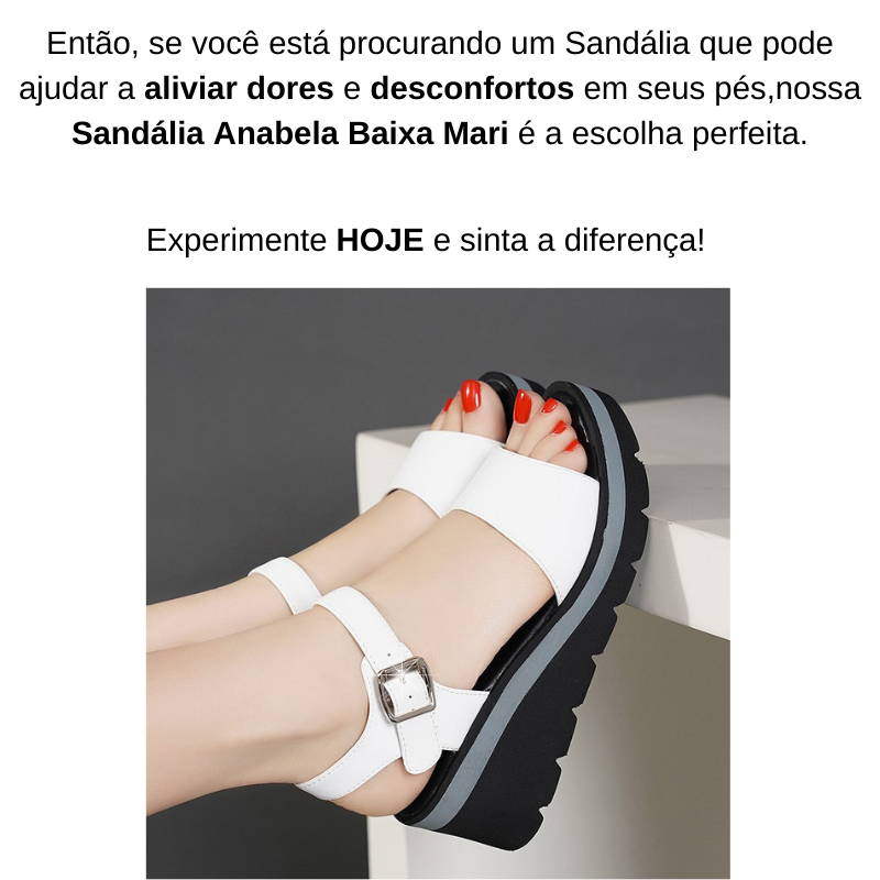 Sandália Anabela Baixa Mari 10 Sandália Anabela Baixa Mari