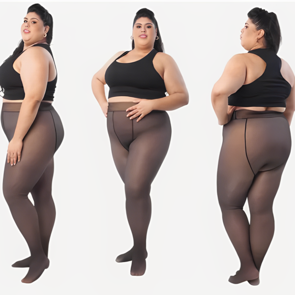 Meia Calça Plus Size Forrada marrom