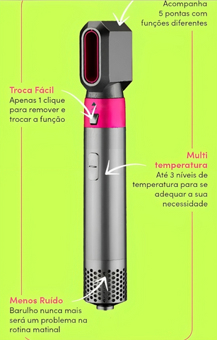 Escova Modeladora Original 5 em 1 3 Escova 5 em 1 Original