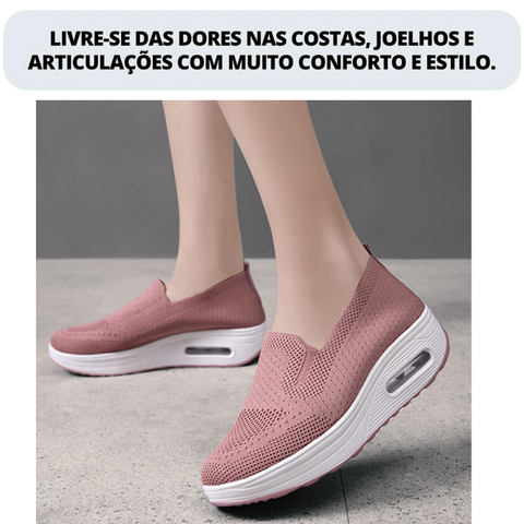 Tênis Ortopédico ConfortFlex 1 Tênis Ortopédico Feminino Rosa