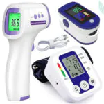 Kit Termômetro, Oxímetro e Medidor de Pressão Arterial Digital