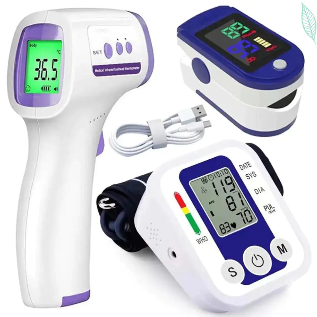 Kit Termômetro, Oxímetro e Medidor de Pressão Arterial Digital - Imagem 1