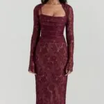 Vestido Midi Bustier Renda Alice